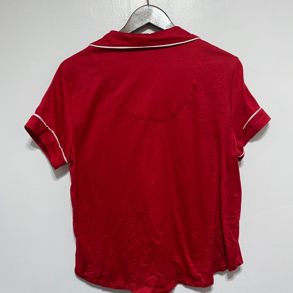Kate Spade PJ Top Womens M Red Button Front All Dolled Up Pajamas Loungewear - Picture 6 of 8